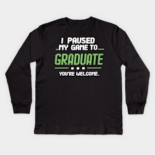 Funny Gamer Graduate 2024 Graduation Kids Long Sleeve T-Shirt